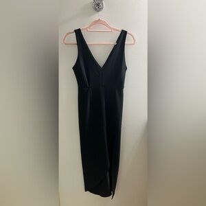 Abercrombie & Fitch Black V-Neck Midi Dress